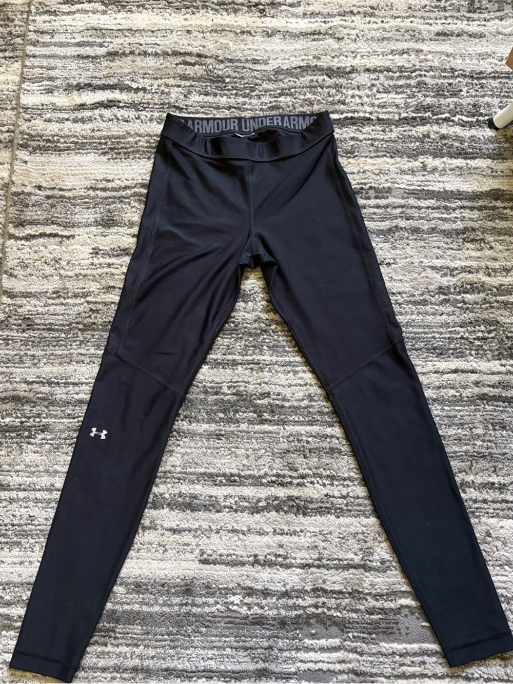 Under Armour Black Performance Leggings with Logo Waistband